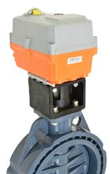 Hidroten PVC Butterfly Valve with an Electric Actuator