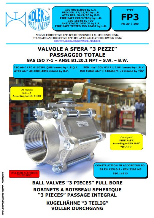 Adler Spa 3 Piece Ball Valves