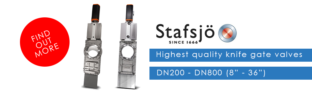 Stafsjö - Highest quality knife gate valves DN200 - DN800