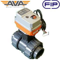 FIP VKD Electric PVC Ball Valve | EPDM Seals | AVA Smart Electric Actuator | Modulating 4-20mA 24V | Metric socket ends