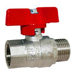 M x F Standard Ball Valve Red Wing Handle WRAS Approved