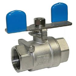 Stainless 2pc Ball Valve Butterfly Handle FxF