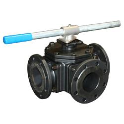 Carbon Steel 3 Way Flanged PN16 Ball Valves T Port