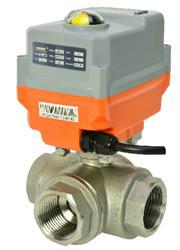 Electric Ball Valve | 3 Way Stainless Steel Ball Valve with AVA Actuator | NPT  Ends