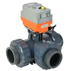 Hidroten Electric 3 Way Ball Valve | EPDM Seals | AVA Basic Electric Actuator | On-Off 110-240V | BSP screwed ends