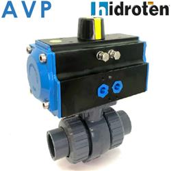 PVC Hidroten Pneumatic Ball Valve with AVP Actuator | EPDM Seals