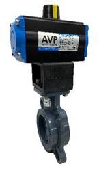 Pneumatic Butterfly Valve | Hidroten PVC | Viton with an AVP Actuator