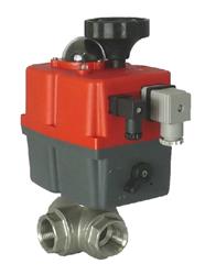 Stainless Steel 3 Way Ball Valve with J+J J4CS Electric Actuator