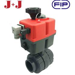 FIP VKD Electric PVC Ball Valve | Viton Seals | J+J J4CS Electric Actuator | Modulating 4-20mA 110-240V | Metric socket ends
