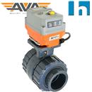 Hidroten Electric PVC Ball Valve | Viton Seals | AVA Basic Electric Actuator | On-Off 24V | Imperial socket ends