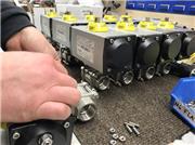 Pneumatically actuated valve order being prepared in our in house actuation centre