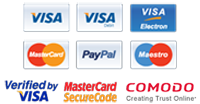 We accept Visa, Mastercard, Maestro, Solo and PayPal